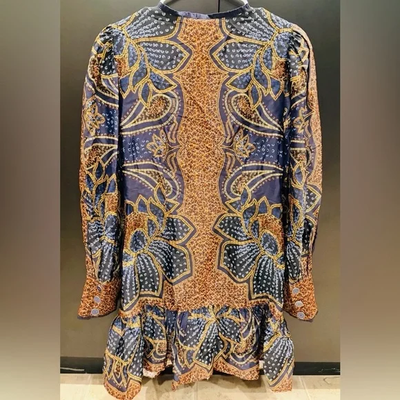 NWT FARM Rio Multicolor Paisley Long Sleeve Dress - Picture 9 of 9